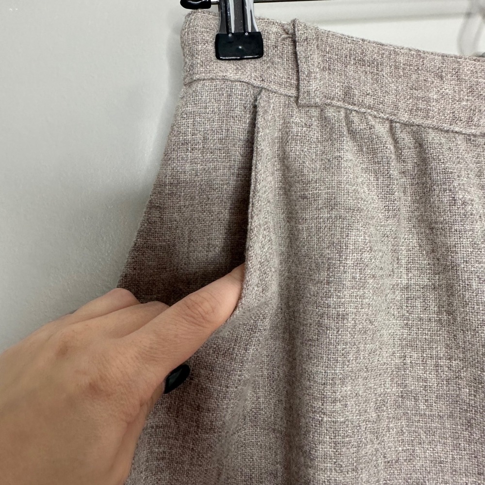 Vintage Union Made Women's Beige Button‎ Front Midi Skirt Modest Career - Picture 6 of 7